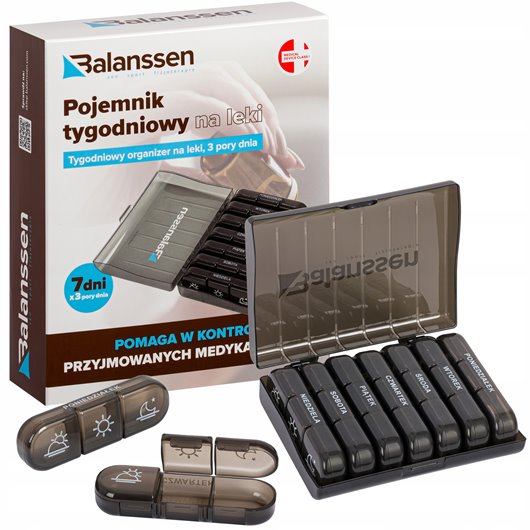 KASETKA NA LEKI TYGODNIOWA 3 PORY DNIA PO POLSKU ETIU BALANSSEN