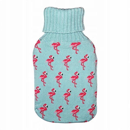 TERMOFOR GUMOWY NA WODĘ 2L W POKROWCU SWETEREK MIŚ FLAMINGI