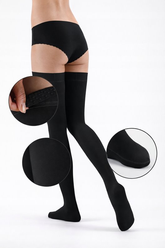 THUASNE POŃCZOCHY UCISKOWE VENOFLEX MICRO 2 STOPNIA CCL2 CZARNY ROZ. 5