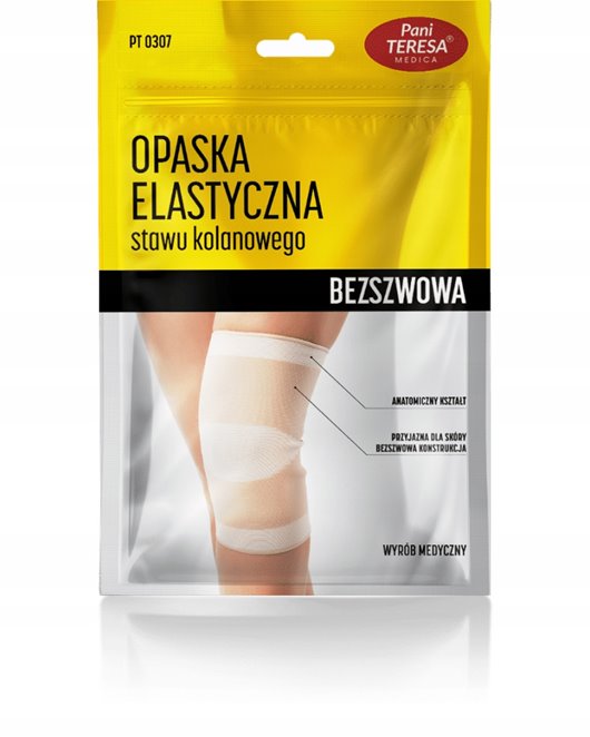 PANI TERESA OPASKA ELASTYCZNA NA KOLANO BEZSZWOWA CZARNA ROZMIAR (L) 0307