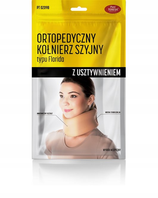 PANI TERESA KOŁNIERZ SZYJNY TYPU FLORIDA NA RZEP CIELISTY ROZMIAR L 8cm