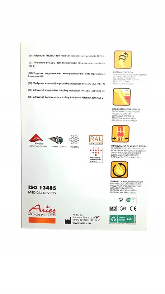 ARIES AVICENUM POŃCZOCHY FINE UCISKOWE 360 2 STOPNIA CZARNE XXL LONG