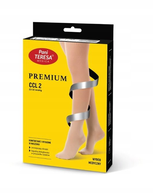 PANI TERESA PODKOLANÓWKI UCISKOWE PREMIUM CCL2 2 STOPNIA PALCE ZAKRYTE