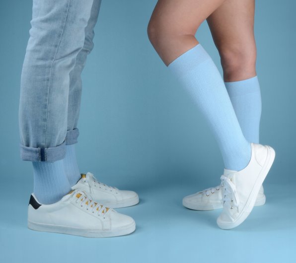 THUASNE PODKOLANÓWKI FAST LIN UCISKOWE Z LNEM MĘSKIE 15-20mmHg