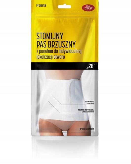 PANI TERESA PAS BRZUSZNY STOMIJNY 28cm NA RZEP BIAŁY PT0121/28 XS