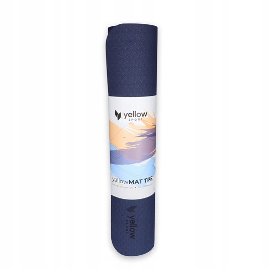 MATA DO ĆWICZEŃ ANTYPOŚLIZGOWA WODOODPORNA 183x61 yellowMAT TPE GRANATOWA