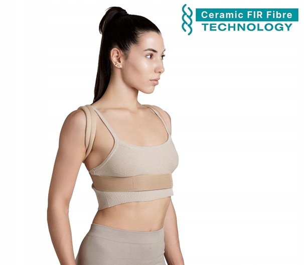 KOREKTOR POSTAWY NA PLECY PREMIUM PERFECT IMMOBIL TAŚMA VELCRO AR-763 BEŻ S