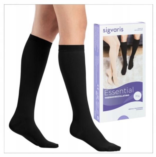 SIGVARIS COTTON PODKOLANÓWKI UCISKOWE CZARNE 2 STOPNIA CCL2 S CZARNE