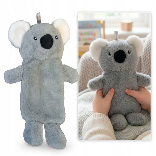 Termofor na wodę gumowy miś koala dla dzieci pokrowiec zdejmowany 700ml