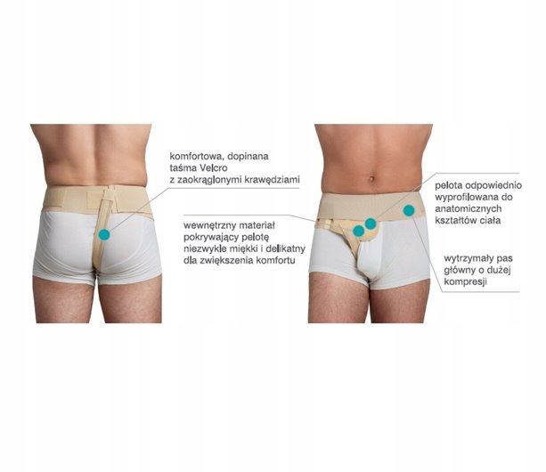 PAS PRZEPUKLINOWY PACHWINOWY JEDNOSTRONNY MĘSKI AR-228-1S PRAWOSTRONNY L