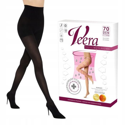 VEERA RAJSTOPY UCISKOWE 140 DEN 18-21mmHg CZARNE