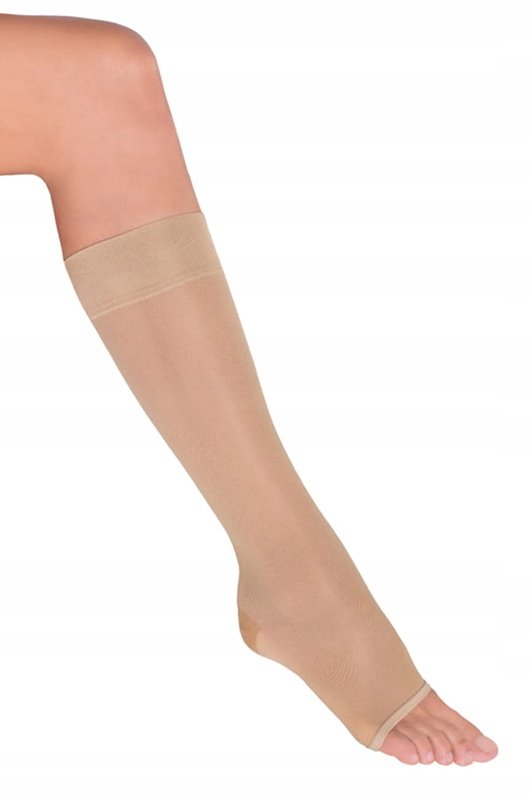 VEERA PODKOLANÓWKI UCISKOWE 70 DEN 13-17mmHg NATURALNE 1/2 PALCE OTWARTE