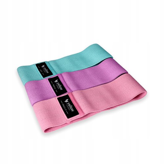 ZESTAW 3 GUMY DO ĆWICZEŃ TAŚMY OPASKI MATERIAŁOWE OPOROWE TAŚMY FITNESS