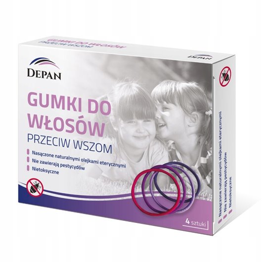 DEPAN GUMKI DO WŁOSÓW PRZECIW WSZOM 4szt