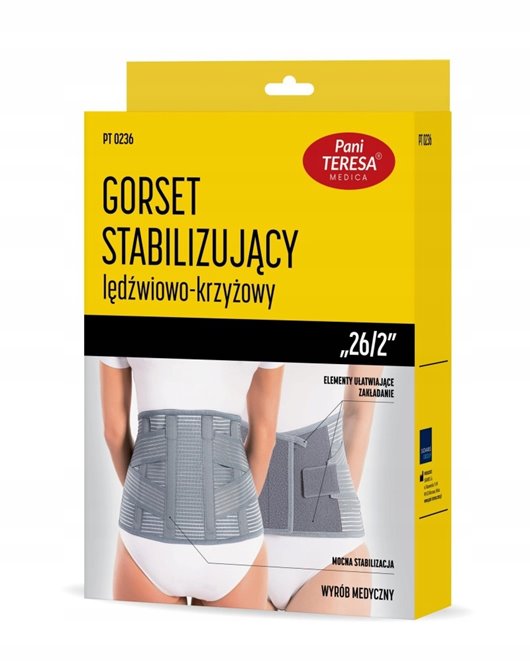 PANI TERESA GORSET STABILIZUJĄCY LĘDŹWIOWO PIERSIOWY 26/2 SZARY PT0236 L