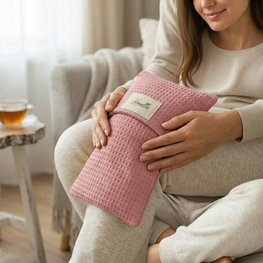 Termofor z pestek wiśni lawenda 18x27 okład ciepło zimno 450g bawełna