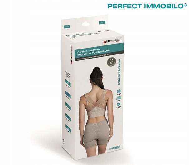 KOREKTOR POSTAWY NA PLECY PREMIUM PERFECT IMMOBIL TAŚMA VELCRO AR-763 BEŻ S