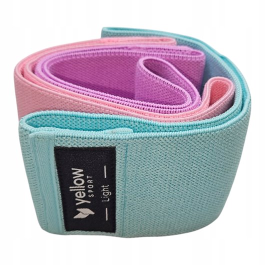 ZESTAW 3 GUMY DO ĆWICZEŃ TAŚMY OPASKI MATERIAŁOWE OPOROWE TAŚMY FITNESS