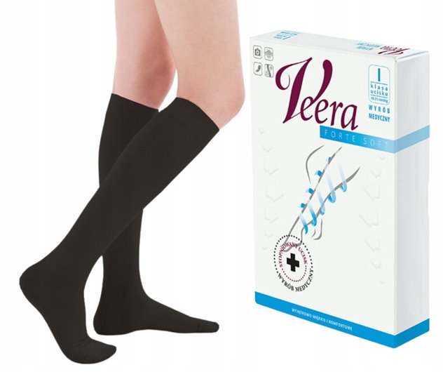 VEERA PODKOLANÓWKI UCISKOWE CCL1 FORTE SOFT 1 STOPNIA 18-21mmHg 2 DŁUGIE