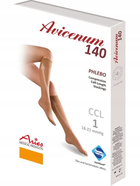 ARIES AVICENUM PODKOLANÓWKI UCISKOWE 140 1 STOPIEŃ JASNY BEŻ S NORMAL