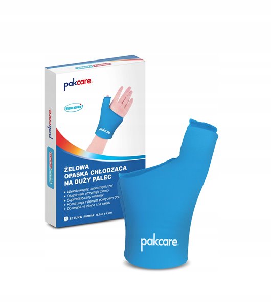 ŻELOWA OPASKA NA DUŻY PALEC KCIUK OKŁAD ŻELOWY KOMPRES CHŁODZĄCY PAKCARE