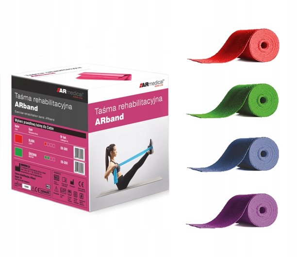 TAŚMA GUMA REHABILITACYJNA DO ĆWICZEŃ FITNESS 45m ZIELONA