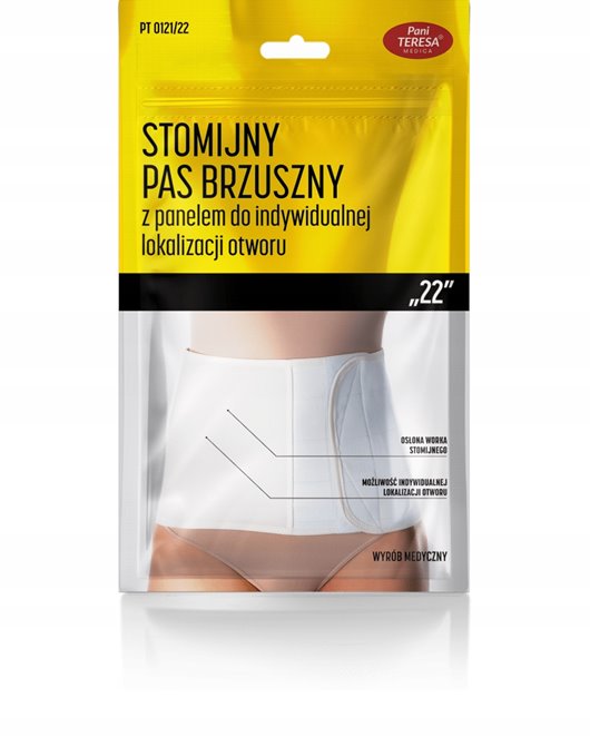 PANI TERESA PAS BRZUSZNY STOMIJNY 22cm NA RZEP BIAŁY PT0121/22 L