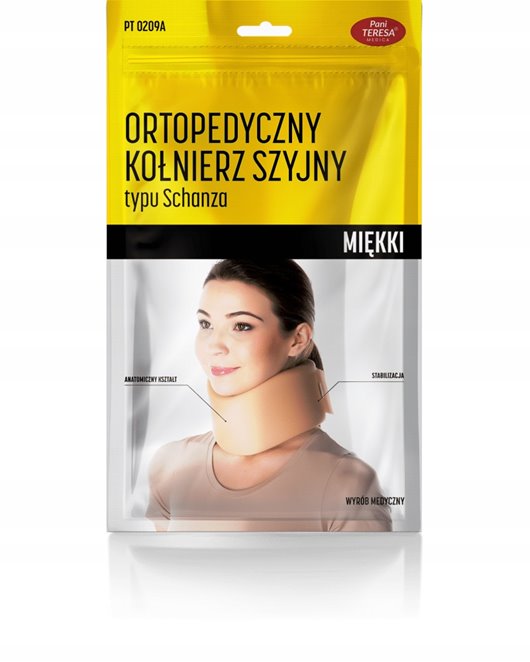 PANI TERESA KOŁNIERZ SZYJNY TYPU SCHANTZA NA RZEP CIELISTY ROZMIAR S 8cm