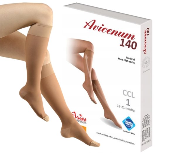 Aries Avicenum podkolanówki 140den cienkie CCL1