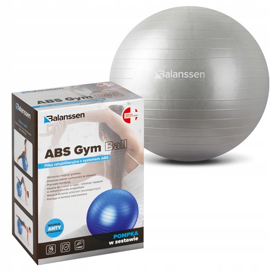 BALANSSEN PIŁKA DO ĆWICZEŃ REHABILITACJI ABS GYM BALL 55cm POMPKA GRATIS