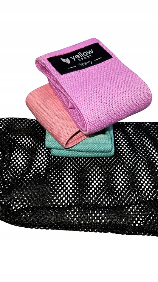 ZESTAW 3 GUMY DO ĆWICZEŃ TAŚMY OPASKI MATERIAŁOWE OPOROWE TAŚMY FITNESS