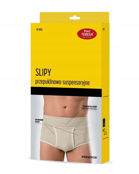 PANI TERESA SLIPY MĘSKIE MAJTKI NA PRZEPUKLINĘ Z PELOTĄ ELASTYCZNE L