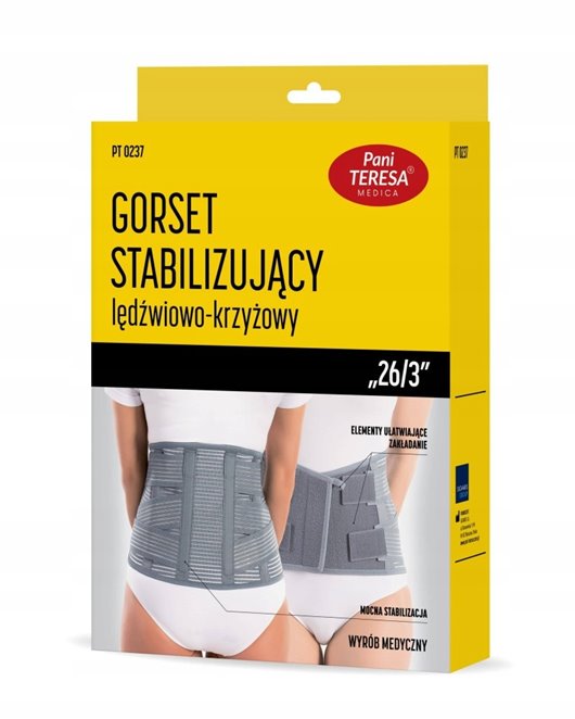 PANI TERESA GORSET STABILIZUJĄCY LĘDŹWIOWO PIERSIOWY 26/3 SZARY PT0237 XXXL