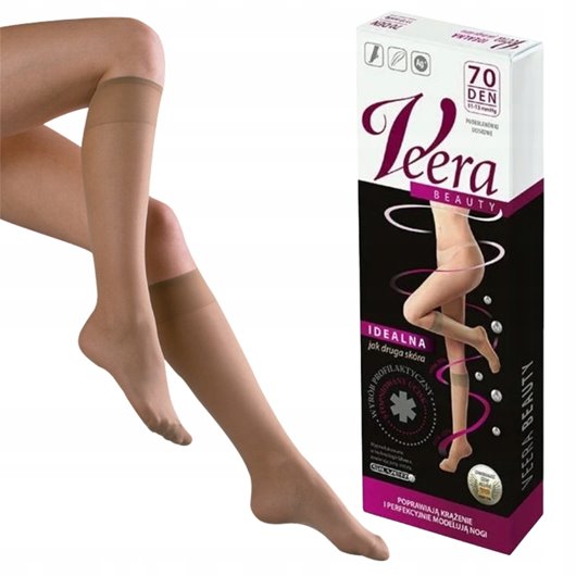 VEERA BEAUTY PODKOLANÓWKI UCISKOWE PROFILAKTYCZNE 70den 11-13mmHg SOLEI 1/2
