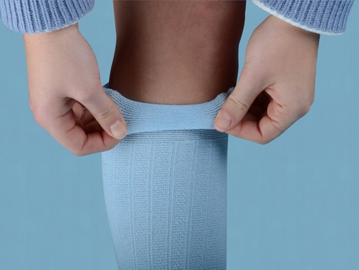 THUASNE PODKOLANÓWKI FAST LIN UCISKOWE Z LNEM MĘSKIE 15-20mmHg