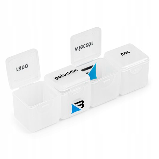 KASETKA NA LEKI DZIENNA 4 PRZEGRÓDKI RANO POŁUDNIA WIECZÓR NOC BALANSSEN