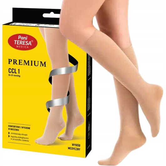 PANI TERESA PODKOLANÓWKI UCISKOWE PREMIUM CCL1 1 STOPNIA PALCE ZAKRYTE