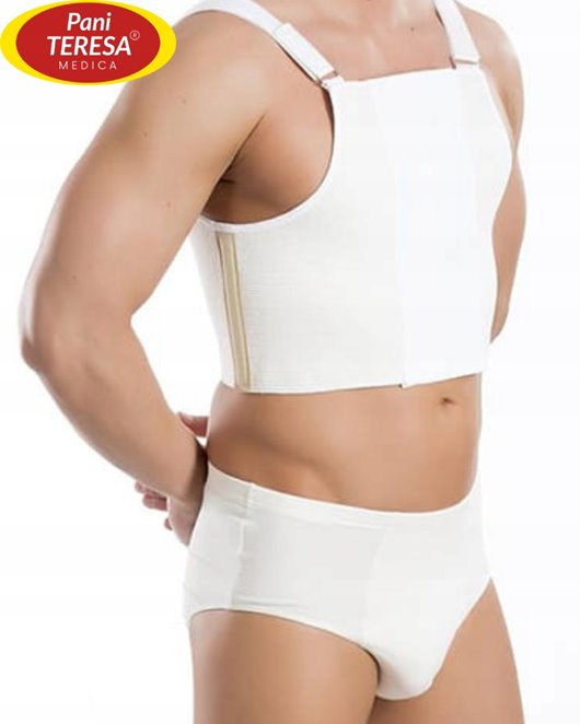 PANI TERESA PAS TORAKO POOPERACYJNY MĘSKI BIAŁY PT0113 L