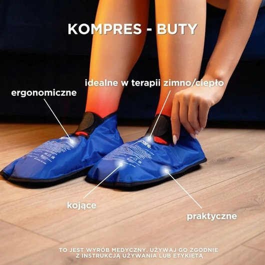 TERAPEUTYCZNE BUTY CHŁODZĄCO GRZEJĄCE KOMPRES NA STOPY OKŁAD ŻELOWY 1 PARA