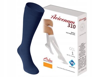 ARIES AVICENUM PODKOLANÓWKI UCISKOWE 310 CCL1 18-21mmHg GRANATOWE 42-44