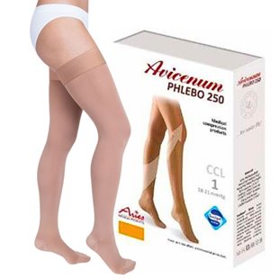 Aries Avicenum pończochy uciskowe 250den lamówk 1 stopień 18-21mmHg XL LONG