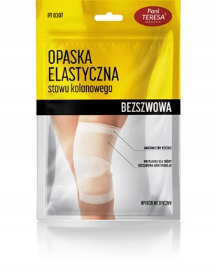 PANI TERESA OPASKA ELASTYCZNA NA KOLANO BEZSZWOWA CZARNA ROZMIAR (L) 0307