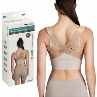 KOREKTOR POSTAWY NA PLECY PREMIUM PERFECT IMMOBIL TAŚMA VELCRO AR-763 BEŻ S