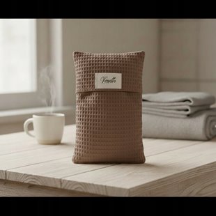 Termofor z pestek wiśni 20x27 kompres ciepło zimno 450g bawełna 100% brąz