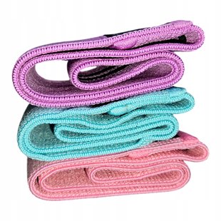 ZESTAW 3 GUMY DO ĆWICZEŃ TAŚMY OPASKI MATERIAŁOWE OPOROWE TAŚMY FITNESS