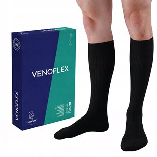 THUASNE PODKOLANÓWKI FAST LIN UCISKOWE Z LNEM MĘSKIE 15-20mmHg