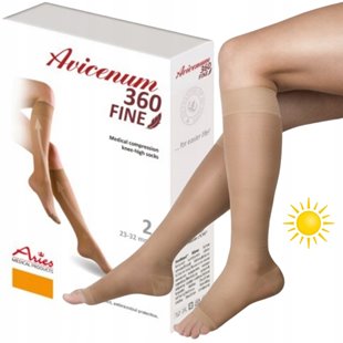 ARIES AVICENUM PODKOLANÓWKI CIENKIE FINE 360 2 STOPNIA XXL LONG ODKRYTE