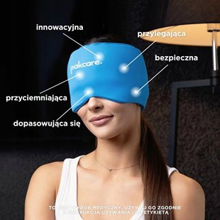 ŻELOWA OPASKA NA GŁOWĘ CZEPEK CHŁODZĄCY KOMPRES ŻELOWY NA MIGRENE PAKCARE