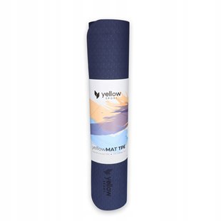 MATA DO ĆWICZEŃ ANTYPOŚLIZGOWA WODOODPORNA 183x61 yellowMAT TPE GRANATOWA