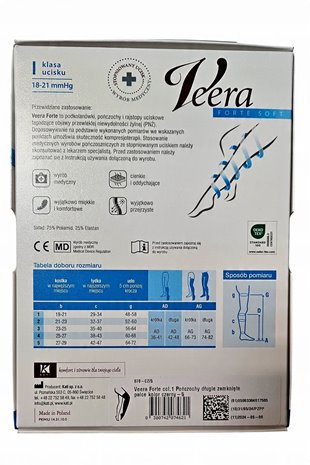 VEERA POŃCZOCHY UCISKOWE CCL1 FORT SOFT 1 STOPNIA 18-21mmHg CZARNE 3 DŁUGIE